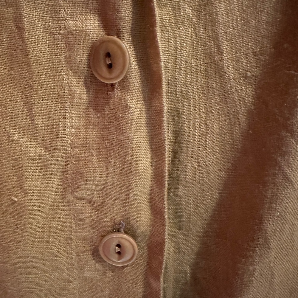 FLAX NWT Corozo Collection heavier weight Linen Mustard Colored Dress Size 1G - Picture 4 of 14